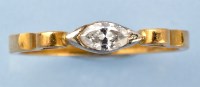 Lot 988 - A single stone diamond ring, the marquise cut...