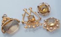 Lot 992 - Citrine set jewellery to include: a...