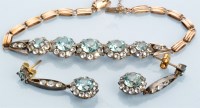 Lot 1008 - A zircon and white stone bracelet and matching...