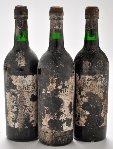 Lot 1143 - Three bottles of Ware's Vintage Port circa 1970.
