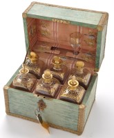 Lot 1156 - A 19th Century Decanter box, upholstered in...