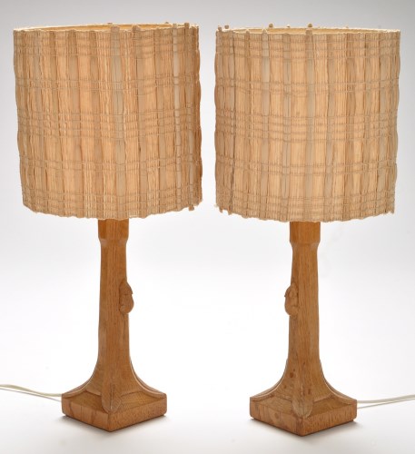 Lot 1161 - A pair of Robert 'Mouseman' Thompson carved...