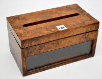 Lot 1184 - A Victorian burr walnut letter box, with slot...