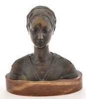 Lot 1197 - After H.S. McHen: a patinated bronze bust of a...