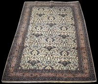 Lot 1236 - A Kaysari rug, with light blue leaf scrolls on...