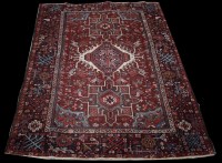 Lot 1243 - A Heriz rug, with geometric decoration, 189 x...