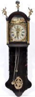 Lot 1269 - A 19th Century Dutch stained pine wall clock,...