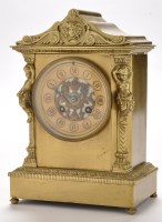 Lot 1280 - A French gilt bronze mantel clock, the gilt...