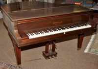 Lot 1291 - A mahogany cased baby grand piano, by...