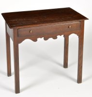 Lot 1307 - A late 18th Century oak lowboy, the...