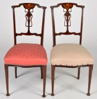 Lot 1315 - A pair of Edwardian Art Nouveau mahogany...