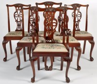 Lot 1321 - A set of six George III style mahogany dining...