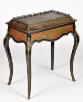 Lot 1329 - A 19th Century Louis XV ebonised red boulle...