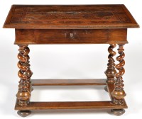 Lot 1330 - An 18th Century Dutch marquetry walnut table,...