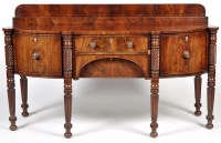 Lot 1347 - A William IV mahogany sideboard, the raised...