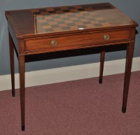 Lot 1354 - An Edwardian mahogany games table, the top...
