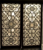 Lot 1363 - Two 19th Century leaded glass stained windows,...