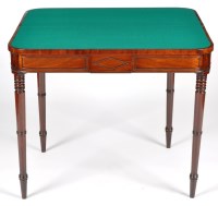 Lot 1380 - A George IV mahogany turnover top card table,...