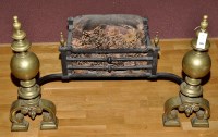 Lot 1384 - A 19th Century fire basket, the black painted...