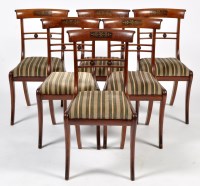 Lot 1386 - A set of six Regency mahogany dining chairs,...