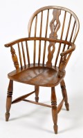 Lot 1390 - An early 20th Century elm seat yew wood...