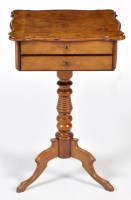 Lot 1391 - A Victorian walnut work box, the hinged shaped...