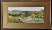 Lot 243 - John Henry Mole (1814-1886) Rural landscape...