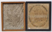 Lot 354 - *Two 19th Century needle-point maps of The...