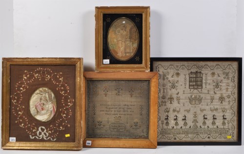 Lot 355 - *Four needlework pictures, to include: a...