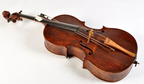 Lot 382 - A 19th Century cello, the two-piece back 75cms...