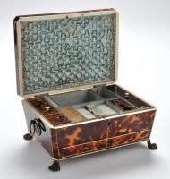 Lot 386 - A 19th Century tortoiseshell work box,...
