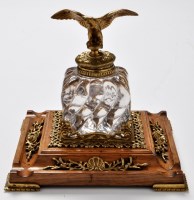 Lot 412 - A 19th Century oak and brass mounted inkwell,...