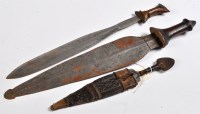 Lot 429 - An African Yakoma knife, the shaped double...