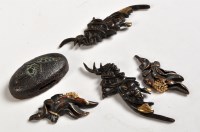 Lot 449 - Two pairs of Japanese sword handle mounts or...