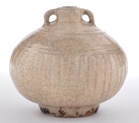 Lot 478 - White crackle glaze squat jar, the body with...