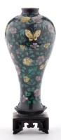 Lot 499 - Small famille noir meiping shaped vase, in...
