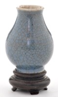 Lot 506 - Small blue crackle glaze vase, of Guan-yao...