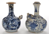 Lot 515 - Blue and white kendi, the globular body with...