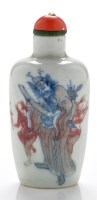 Lot 563 - Blue and underglaze red elongated pear shaped...