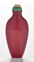 Lot 577 - Rose coloured glass flattened elongated spade...