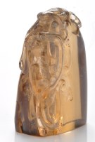 Lot 637 - Smokey quartz seal, of truncated form with...