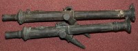 Lot 645 - Two Chinese bronze deck cannons, the barrels...