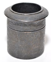 Lot 648 - Silver-metal washer or ink pot with detachable...