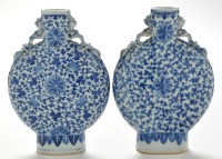 Lot 696 - Near pair of Chinese blue and white moon...