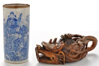 Lot 699 - Cast Chinese wine pot and cover, in the form...