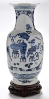 Lot 703 - Chinese blue and white ovoid shaped vase, the...