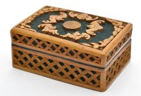 Lot 731 - Unusual Chinese carved box, lid with bat...