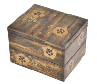 Lot 767 - Japanese two-tiered stacking lacquer box and...