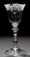 Lot 786 - A light baluster goblet, the bell bowl...