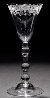 Lot 789 - A light baluster goblet, the bell bowl...